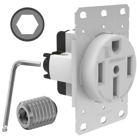 Journeyman-Pro UL Commercial White NEMA 14-50 50 AMP 250V Wall Outlet Receptacle Allen Head Lug