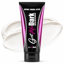 Get Me Dark Sunbed Tanning Accelerator Cream with Tyrosine 200ml | Hyaluronic Acid & Aloe Vera, Shea & Cocoa Butter, No DHA or Bronzer, Streak Free, All Skin Types, Indoor & Outdoor Use