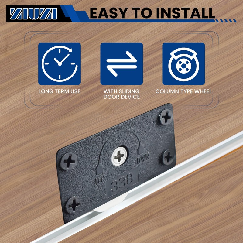 ZIUZI Cabinet Door Sliding Silent Plastic Roller Pulleys, Closet Sliding