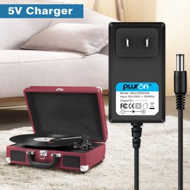 PwrON 5V AC Adapter Charger Compatible with Victrola Vintage Portable Suitcase Record Player VSC-550BT FJ-SW0501500DU Player Power Supply
