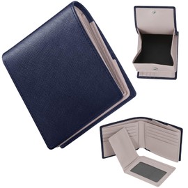 GSG Men's Wallet 2-Fold Genuine Leather Box Coin Purse RFID Skimming Protection Made by Top-Class Wallet Artisans Large Capacity Popular Brand Folding Wallet Men's Gentleman 22098/24015, Medium