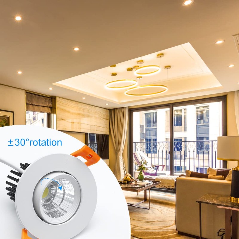 inShareplus 2 Inch LED Downlight, 3W Recessed Lighting COB Dimmable,