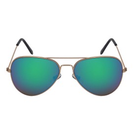 Edge I-Wear Classic Aviator Sunglasses Mirrored Lens Men Women Military Style 25095A-REV-2(G.gnrev)