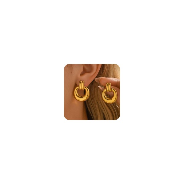 foyjoey Gold Earrings for Women 18K Gold Plated Chunky Starfish