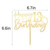 Bekaterea - Decoración para tartas de cumpleaños 13, acrílico dorado