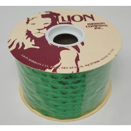 Lion VTG Lion Green Marquis Foil Christmas Floral Craft Ribbon 2-5/8" x 25 YDS No. 40