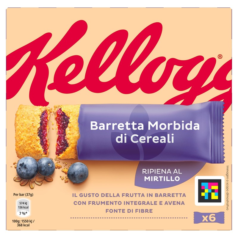 Kellogg's Barretta Morbida | Snack di Cereali al Gusto Mirtillo