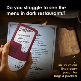 IF IF Light Up Menu Magnifier-Wine, Burgundy, One Size