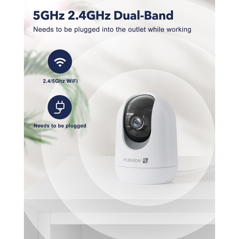 Indoor Security Camera 2K, Pet Camera with Phone App, WiFi