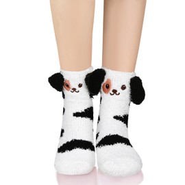 Benefeet Sox Cute Dog Fuzzy Socks for Women Girls Kawaii Animal Slipper Socks Novelty Cartoon Cozy Winter Warm Socks Fluffy Plush Thick Soft Indoor Home Sleeping Socks