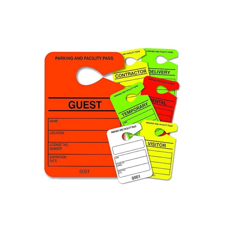 Astro Bright Orange Parking Permit - Guest Pass - Numbered