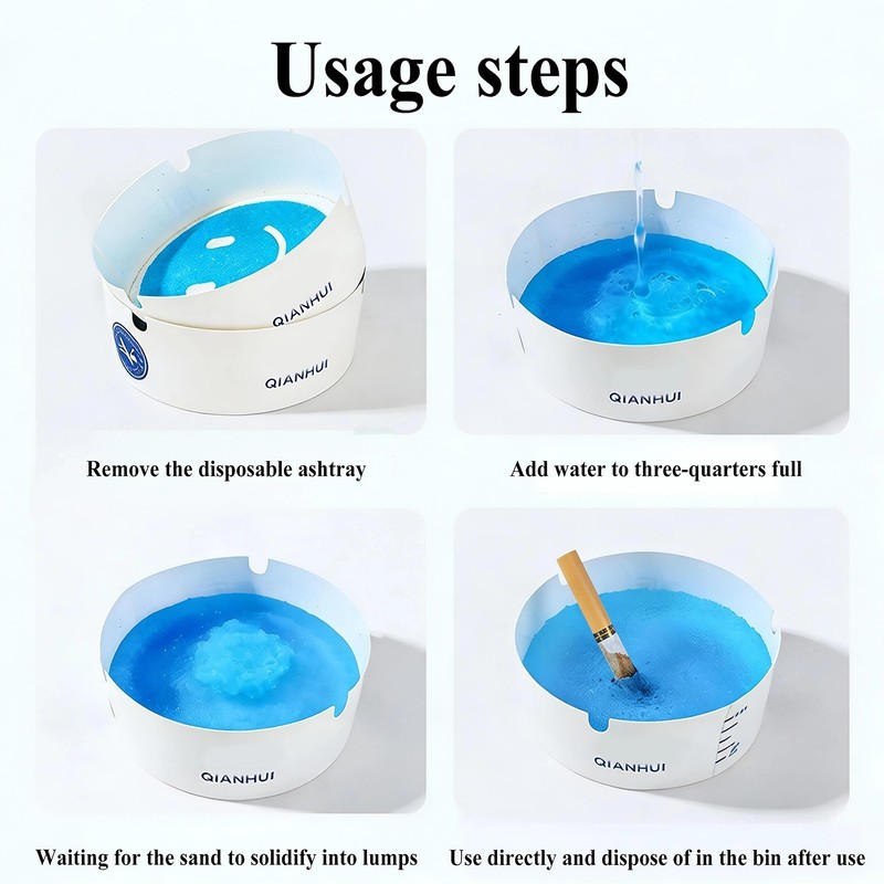 Disposable Ashtrays 25-Pack Water-Activated, Portable Paper Ashtrays for Car Cup