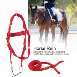 Horse Bridle, Adjustable Bridles for Horses with Reins Harness Headstalls with Soft Cushion Red