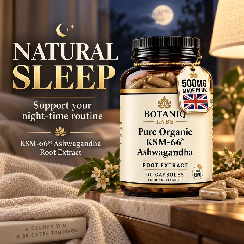 BOTANIQ Labs Ashwagandha KSM-66® 500mg, 60 Vegan Capsules