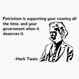 Mark Twain On Patriotism Bumper Sticker Vinyl Decal 5"