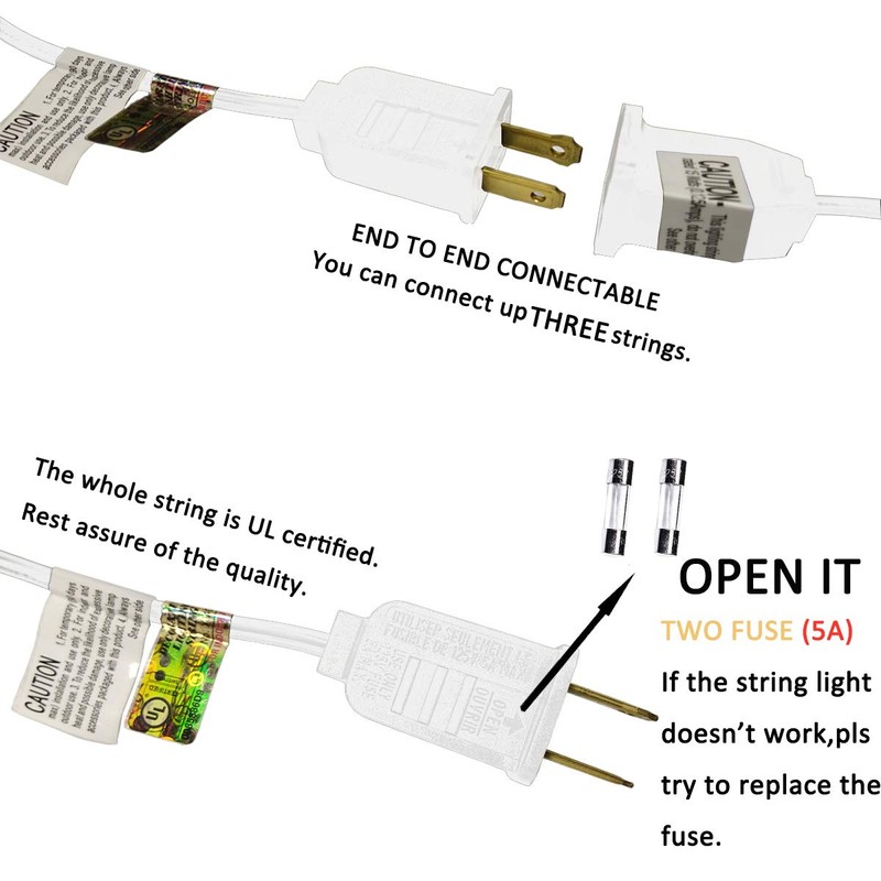 Romasaty 25FT String Lights, G40 Outdoor String Lights Edison Light