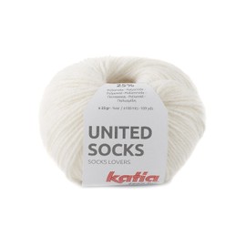 25 g United Socks – Colour 5 – Natural White – There are 24 Plain Colours to Choose From