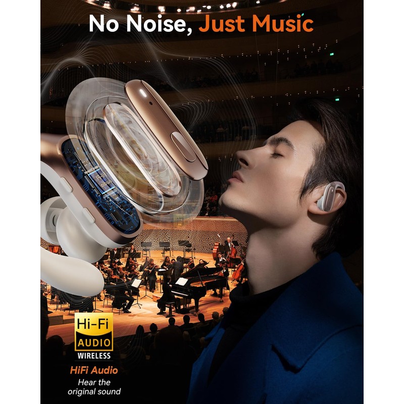 Wireless Earbuds, Sports Bluetooth 5.4 Headphones, Ear Buds with ENC