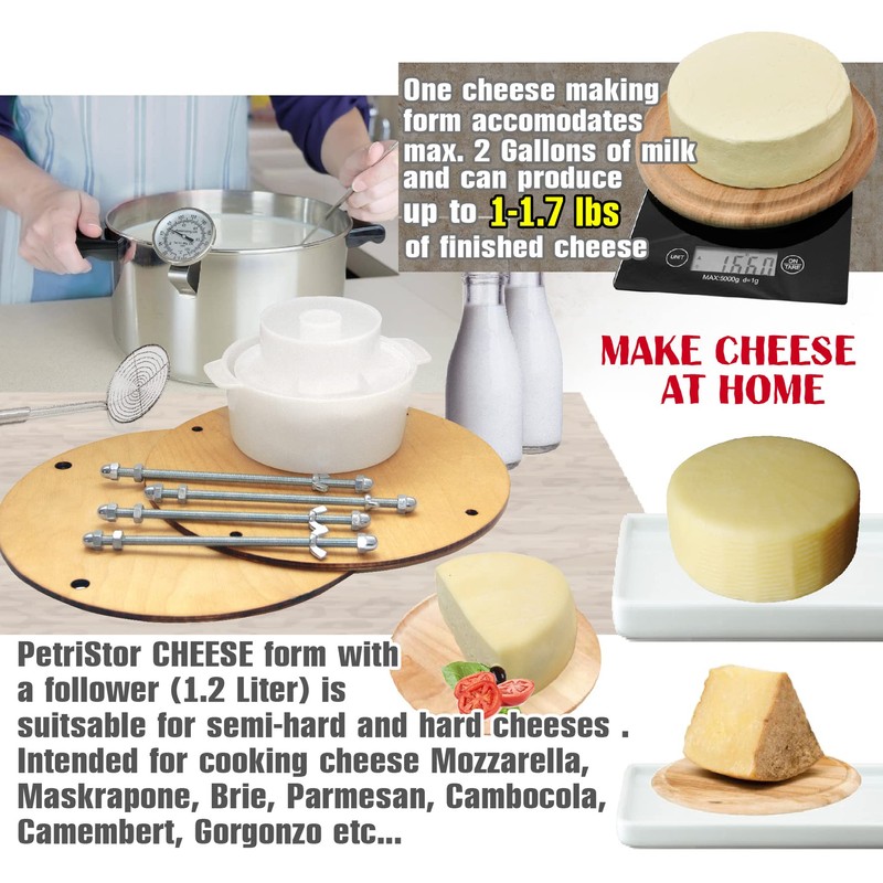 Wooden cheese press diameter 11.2 in and 1 cheese making