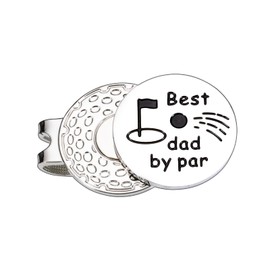 XPENMULBOJA Dad Gift for Father's Day Golf Ball Marker - Best Dad by Par Gifts from Daughter Son, from Wife, Dad Birthday Gifts from Son Daughter, Valentine Gift for Father Magnetic Hat Clip