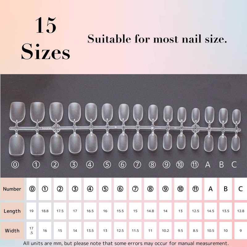 Sun&Beam Nails Nail Tips, Very Short, Round, Clear, Ultra Thin,