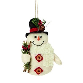 Toyland® Two Adorable, Sparkly, Woolly Hanging Snowman Tree Trim - Perfect Christmas Decoration