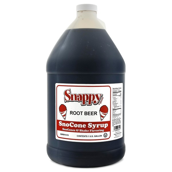 Snappy Popcorn Root Beer Sno Cone Syrup, 1 Gallon, 11 Pound