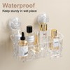 Luxear Shower Caddy, Suction Shower Caddy with Razor Hooks, Clear