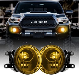 Z-OFFROAD Yellow LED Fog Lights Assembly with Clear Lens for 2016-2022 Tacoma 2009-2013 Camry Corolla 2014-2022 4Runner 2014-2019 Tundra Amber Golden Yellow Bumper Driving Lamps Replacement