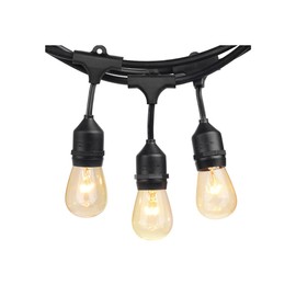 SUNTHIN Outdoor String Lights, 48FT Commercial Grade String Light with 15 11W Dimmable Edison Vintage Bulbs, Hanging for Outside, Patio, Garden, Backyard, Porch, Deck, Pergola, Party