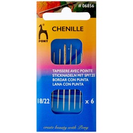Pony Gold Eye Hand Sewing Needles: Chenille, Size 18-22, Multi-Colour