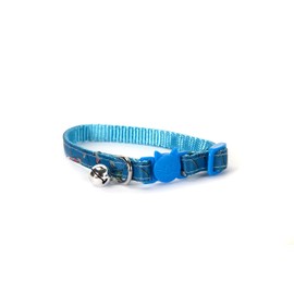 Burgham Simon's Cat Collars Breakaway with Bell, Safety Buckle, Snag Free, Soft, Durable and Fully Adjustable Size 7-11'' (Magpie Blue)