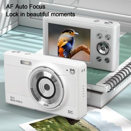 1080P Digital Camera, 56MP Auto Focus Point and Shoot Digital Camera with 8x Digital Zoom, 2.8 Inch Ultra HD Display, Lanyard Compact Small Camera for Kids, Teenagers,