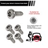 GKmow 4 Set Anti Theft Licence Plate Screws, SS Rustproof