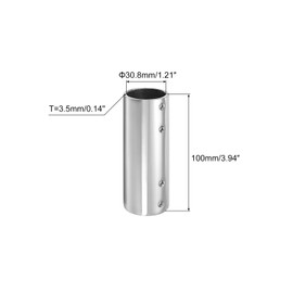 sourcing map Straight Pipe Fitting Connector, 316 Stainless Steel 2-Way Hand Rail Tube Connector 100mm Length, for 1-3/16"(30mm) OD Handrail Railing