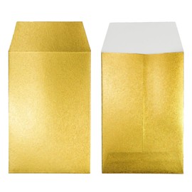 Gold Envelopes with Gold Seal Seal Matte Gold, Made in Japan, 2.0 x 3.2 inches (51 x 82 mm), Gold Seal [Set of 10] (Small)