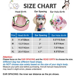 Harikaji Dog Hat,Dog Sunscreen Hat Baseball Cap Outdoor Sports Hat with Ear Holes Chin Strap Adjustable Hat for Small and Medium Dog Large Dogs（Flower,L
