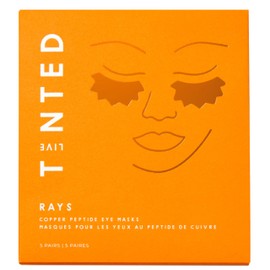 Live Tinted Rays Copper Peptide Eye Masks - Cooling, Brightening, and Nourishing Under Eye Patches, Reduces Fine Lines, Depuffs, & Hydrates with Copper Peptides, Banana Extract, and Bakuchiol - 1 Pair