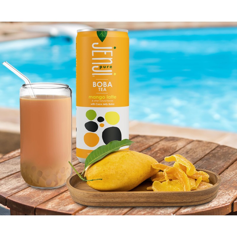 Jenji Pure Boba Tea, Mango Latte Flavor | 10.8 fl