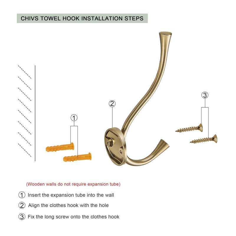 Sailing 3 Pack Coat Hooks - Champagne Bronze Coat Hooks