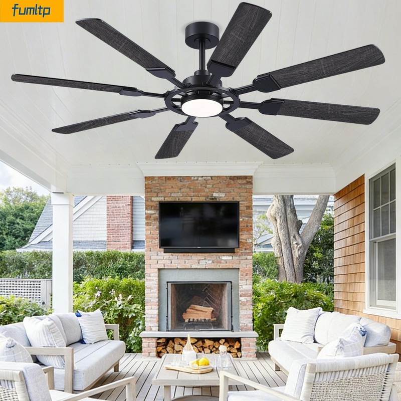 FUMLTP 62 inch Ceiling Fans with Lights and Remote Control,