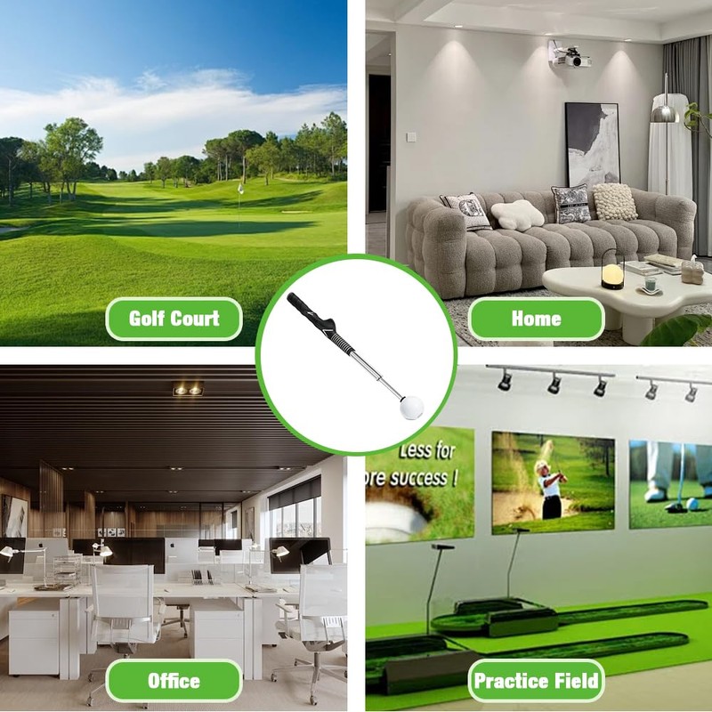 Parthan Retractable Golf Swing Training Aid, Right-Handed, Adjustable Alignment Trainer,
