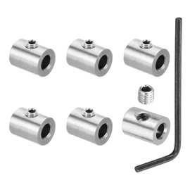 PATIKIL 6mm Hole Wire Rope Clips Set, 6 Pcs 304 Stainless Steel Single Holes Lock Cable Clamps Clip with M5 Hexagon Screws Spanner for Cable Fittings, Silver