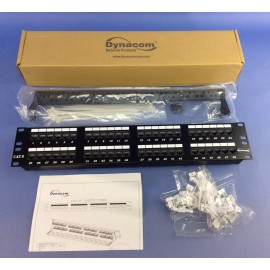 DYNACOM Rackmount  48-port Cat6 Rj45 Patch Panel PN: 2013-48C6E - NIB *