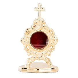 NKlaus Exquisite Gold-Plated Reliquary Ideal for Holy Relics 10cm High Devotional 15895