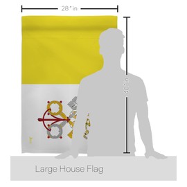 Americana Home & Garden HS140251-BO-02 Vatican City World Nationality Decorative Vertical House Flag Set, 28"x 40" w/Flagpole, Multi-Color