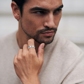 6mm Cross Rings for Men 925 Sterling Silver Lord’s Prayer Spinner Ring Wedding Band Ring for Men Women Size 9-11, Sterling Silver, No Gemstone