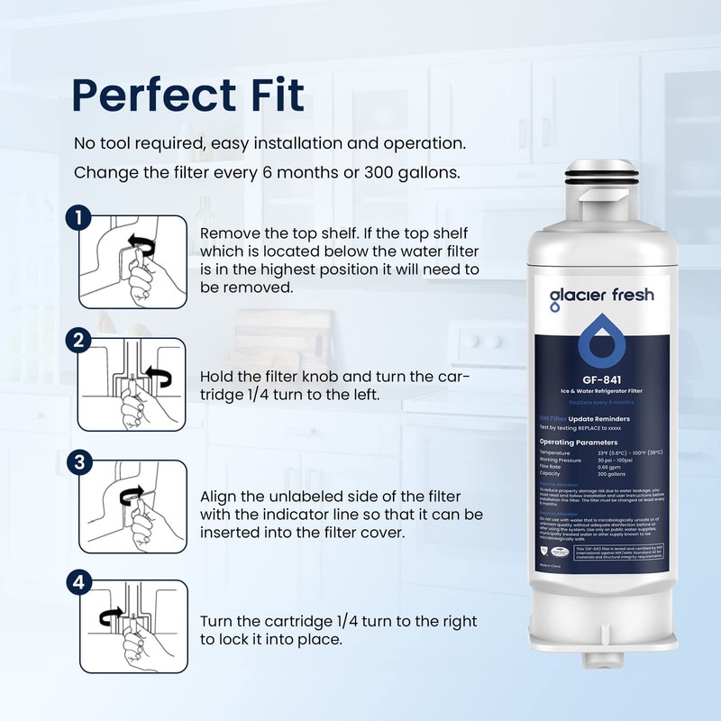 GLACIER FRESH DA97-17376B HAF-Qin Water Filter Replacement for HAF-Qin, DA97-08006C,