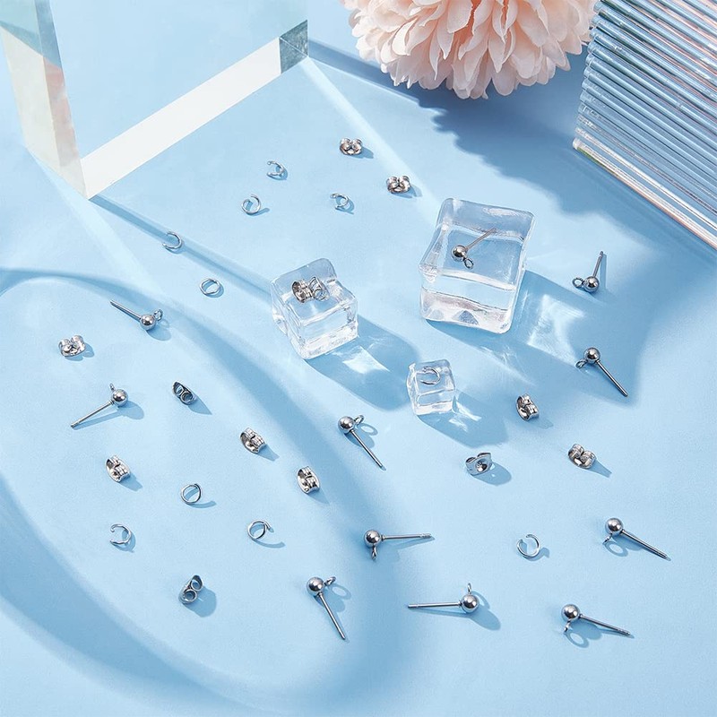 PH PandaHall 300pcs Earrings Post 304 Stainless Steel Earring Stud