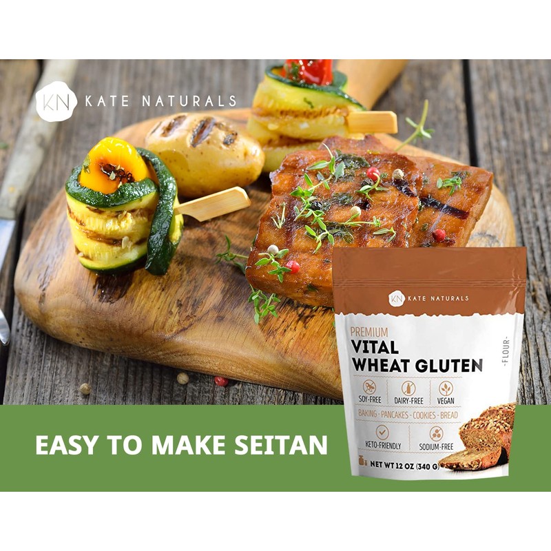 Vital Wheat Gluten for Bread Making, Baking & Seitan (12oz)